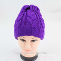 Ladies colorful acrylic knitted beanie hat